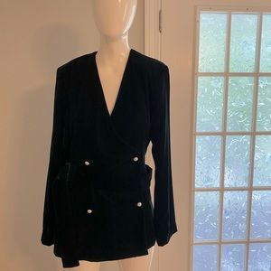 Zara M velvet blazer shirt
